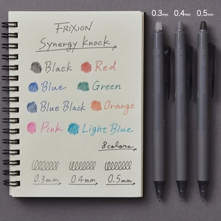 Pilot Frixion Synergy Knock รุ่นใหม่ล่าสุด ปากกาลบได้ 0.3 และ 0.4mm ของแท้ นำเข้าจากญี่ปุ่น หัวแหลม