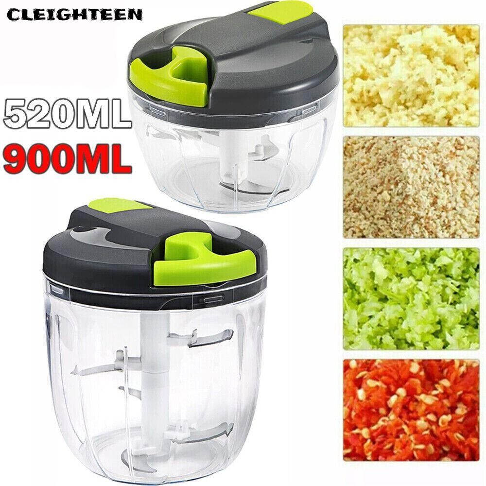 CLEIGHTEEN เครื่องบดสับอาหารด้วยตนเองมือถือดึงผักผลไม้กระเทียมเครื่องปั่น Hand Power Mincer