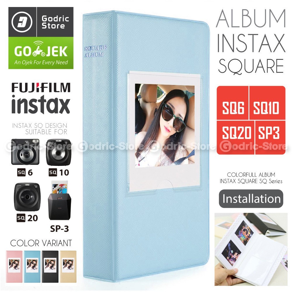 อัลบั้ม SQ 10 SQ 6 SP 3 สีสัน 64 ภาพสําหรับ Fujifilm Instax SQUARE SQ6 SQ10 SQ20 & Instax Share SP3