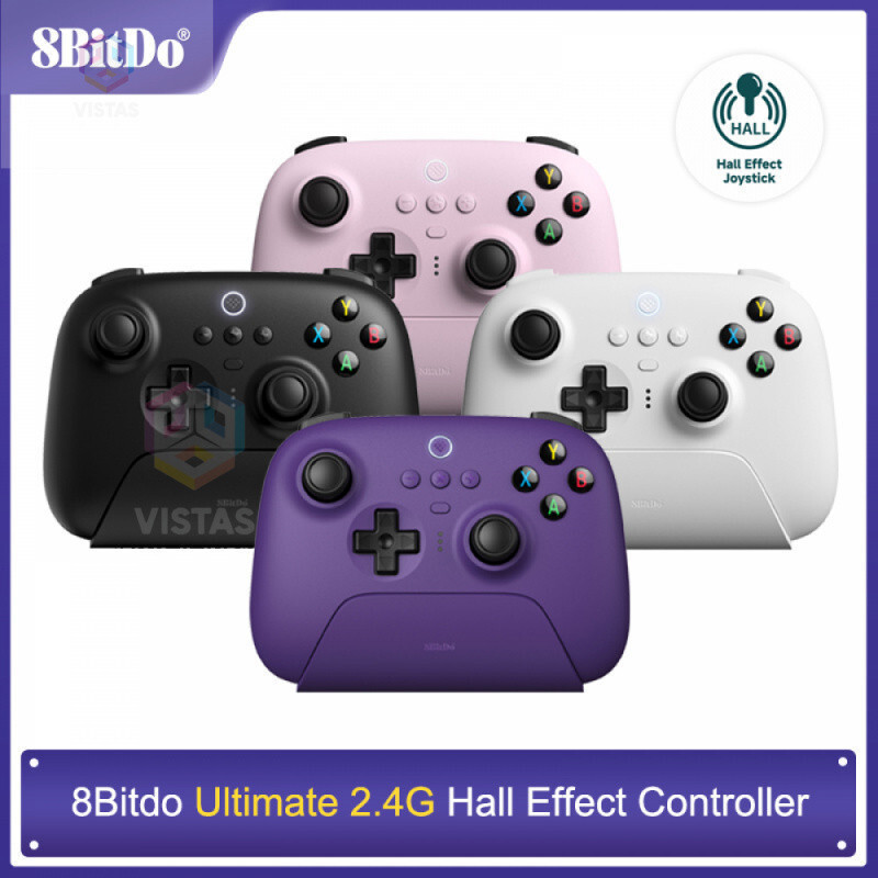 Vistas 8BitDo Ultimate 2.4G Hall Effect จอยสติ๊กคอนโทรลเลอร์พร้อมแท่นชาร์จสําหรับ PCHT99 Y5HW