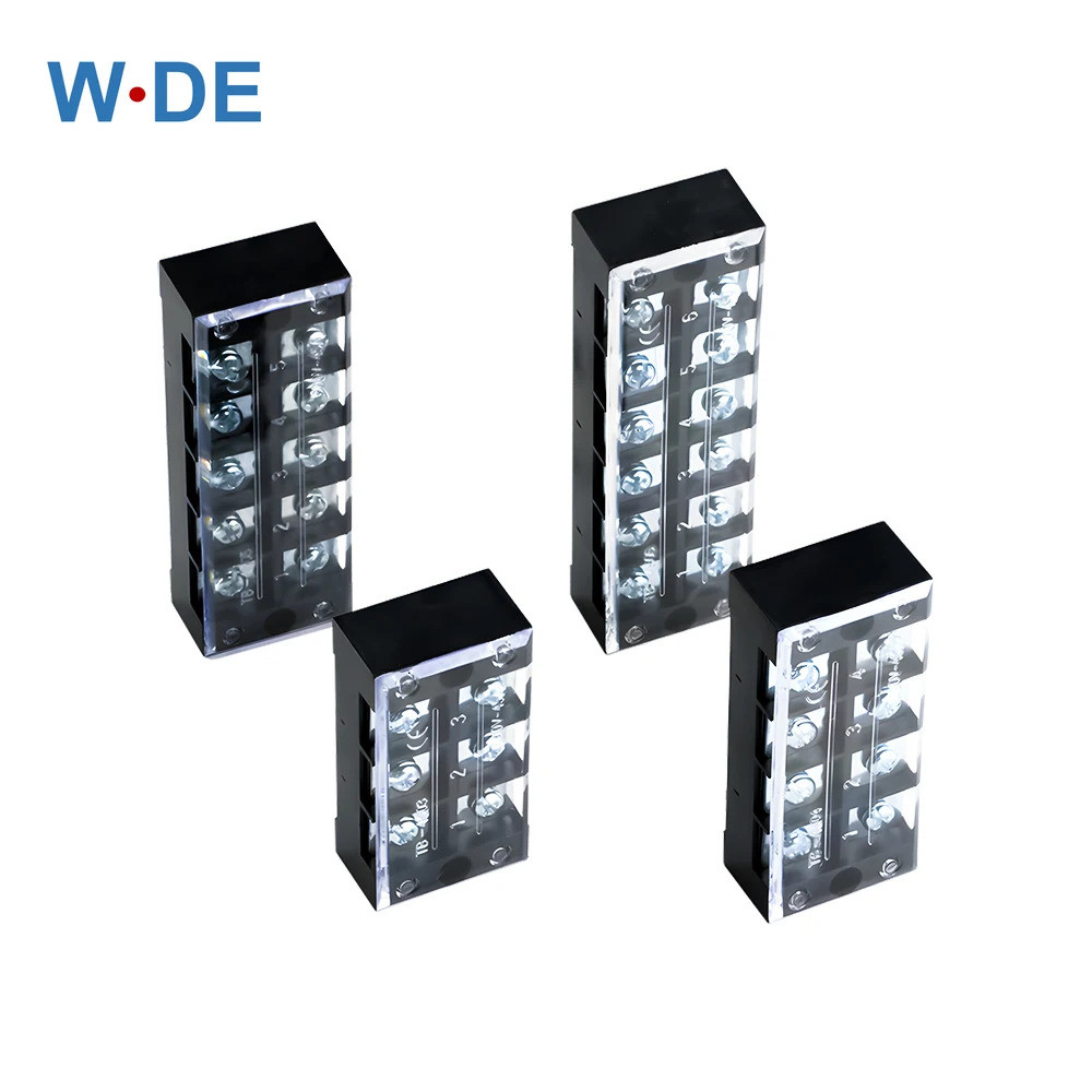 1 ชิ้น TB45 Barrier Terminal Block TB Series ขั้วต่อสายไฟ 600V 45A 3/4/6/8/10/12 ตําแหน่งสกรูการเชื่