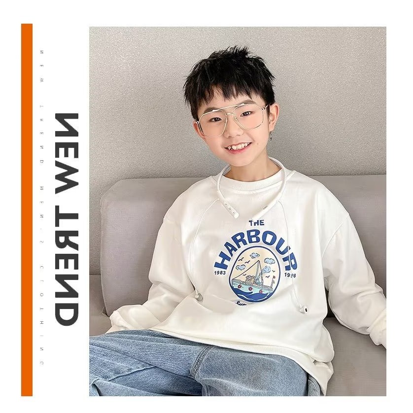 2025 NEW 2025P18 Net Picture W49 Chinese Cotton Sweatshirt, White, 100-170 new23 2LLF