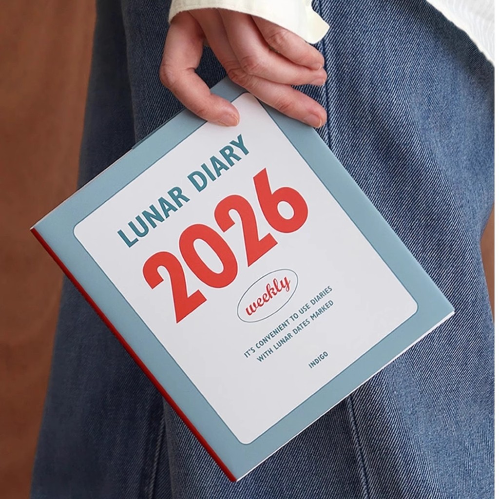 planner 2026 แพลนเนอร์ 2026 ปฏิทินปฏิทินปฏิทินรายสัปดาห์ปีม้า indigo 2026แบบเรียบง่ายย้อนยุคเส้นแนวน