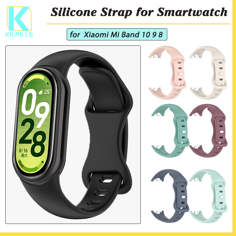 สายซิลิโคนนุ่ม for นาฬิกาอัจฉริยะ Xiaomi Smart Band 10 9 8 เปลี่ยนสายยาง for Mi Band 10 9 8 NFC