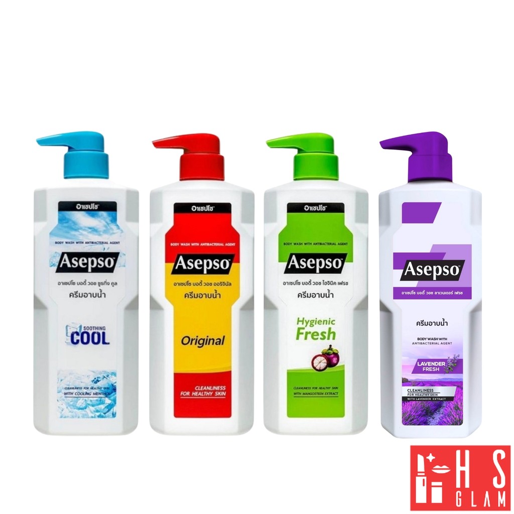 Asepso Body Wash ครีมอาบน้ำ อาเซปโซ บอดี้ วอช ลดการสะสมของแบคทีเรีย 3 สูตร 1 ขวด ขนาด 450ml - 500ml