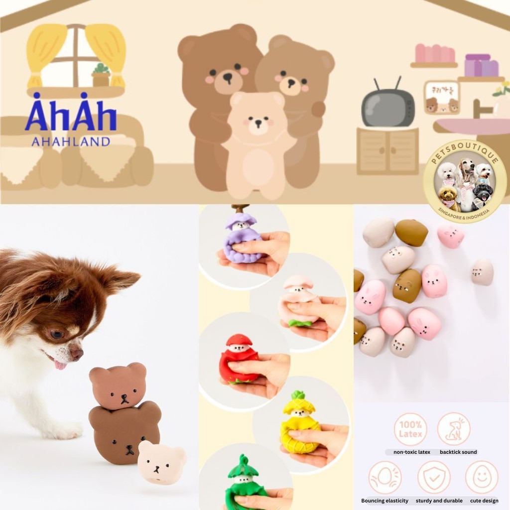 [SAFE] Rubber Latex Dog Cat Toy Small Dog Toy Dog Squeaker Toy ball AhAhAhLand Korea SG