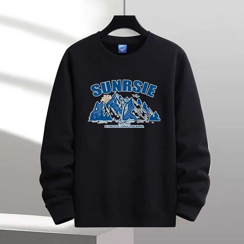 COD 2025 Autumn Winter Youth Fleece Lined Thick Cotton T-Shirt Men's Pullover Crew Neck Hoodless Loo