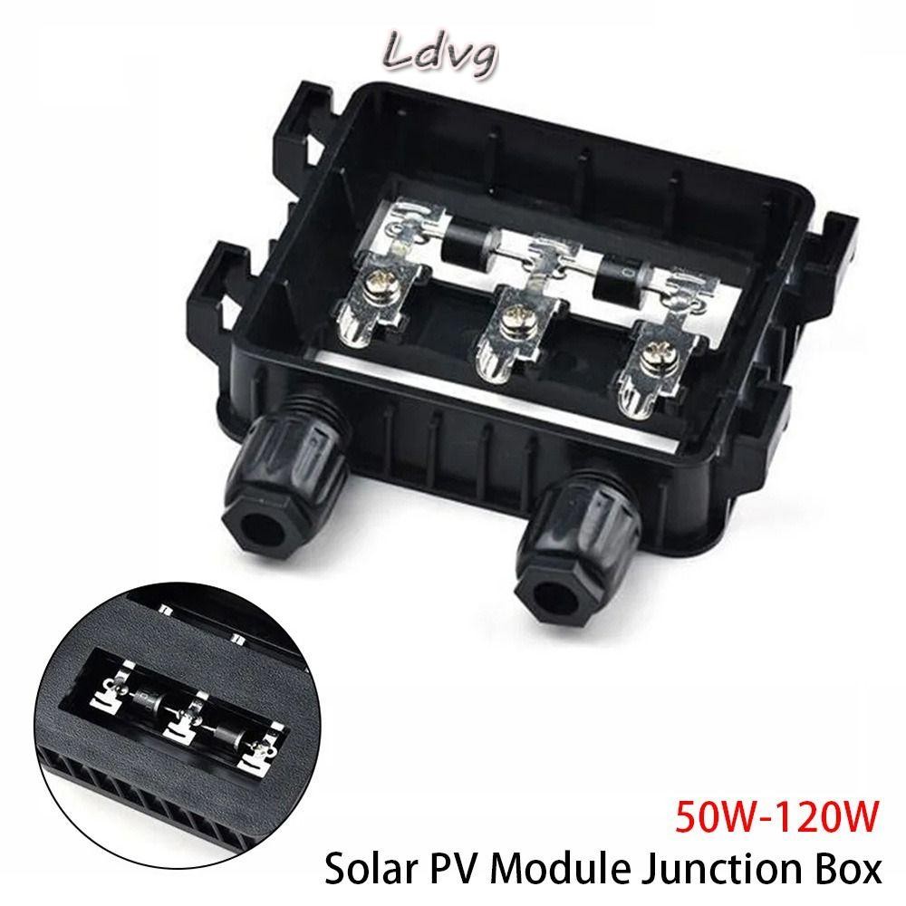 LDVG 1 ชิ้นกล่องโมดูล PV, IP65 กันน้ํา 50W-120W 6A กล่องแยก,ทนทานสีดําเครื่องมือทดสอบไฟฟ้าสําหรับ 6.