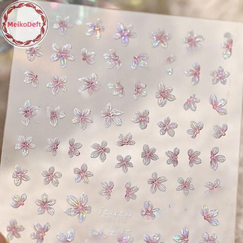 MeikoDeft 1PCS สติ๊กเกอร์ติดเล็บ 5 กลีบดอกไม้ขนาดเล็กสดดอกไม้ขนาดเล็กสีเล็บ Decal DIY เล็บเครื่องมือ TH