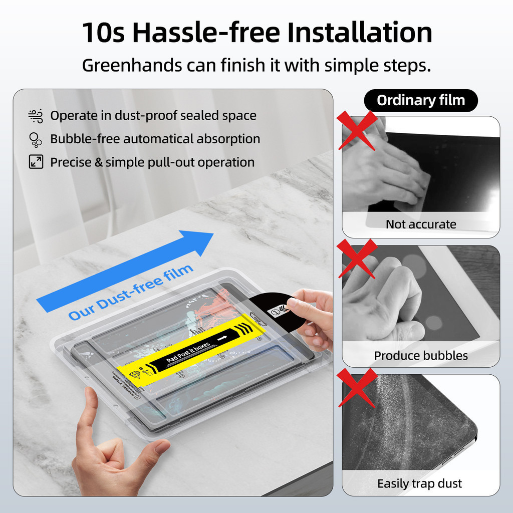 [Same day delivery] ฟิล์มกันรอยหน้าจอกระจกนิรภัยสำหรับ gen10/11 A16 10.2 Pro 11 13 Air 4/5/6/7 บันทึกแบบใส