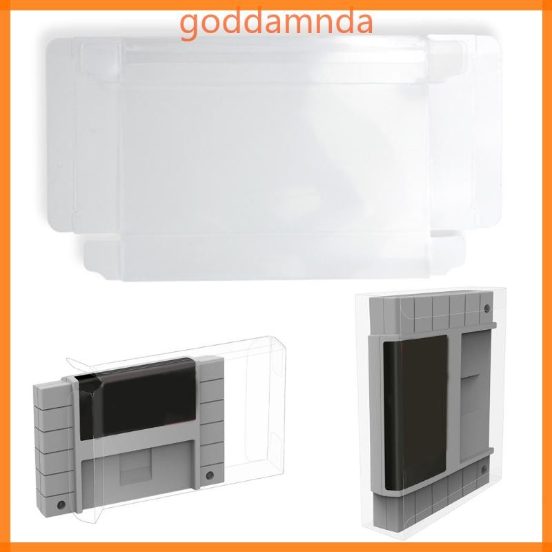 GODD 10xTransparent PET พลาสติกเกมตลับหมึกตัวป้องกันสําหรับการ์ดเกม SNES