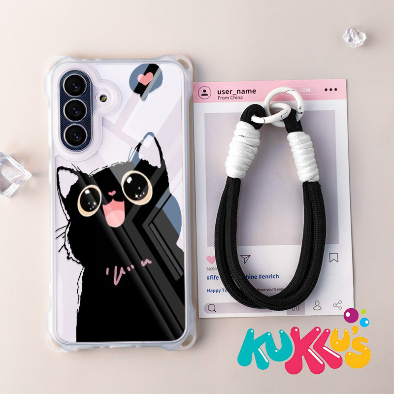 GANTUNGAN HP น่ารักแมวเคสโทรศัพท์ + ไม้แขวนเสื้อสําหรับRealme C75X C71 C75 C51S C53 หมายเหตุ 50 C51 