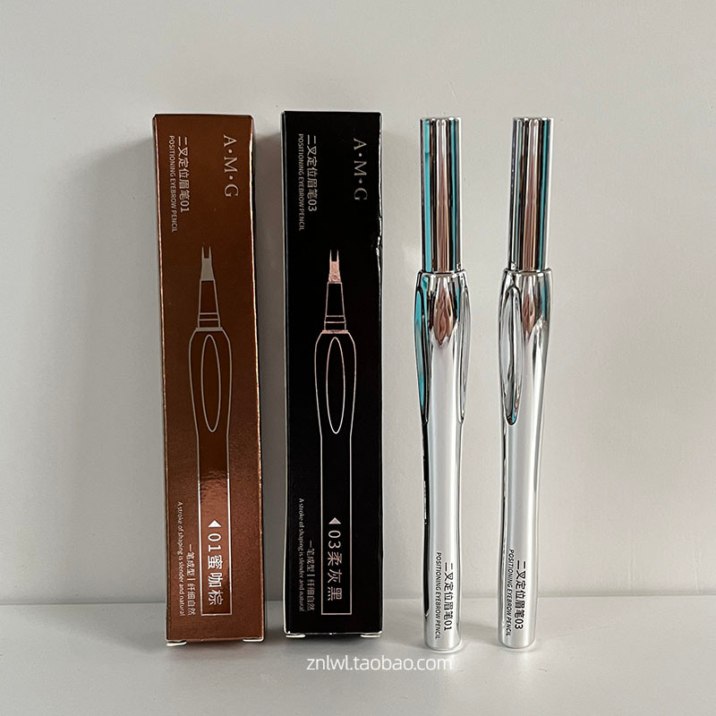 เขียนคิ้ว ดินสอเขียนคิ้วกันน้ำ AMG ดินสอเขียนคิ้ว Two-Prong กันน้ํา กันเหงื่อ Non-Fading Long-Lastin