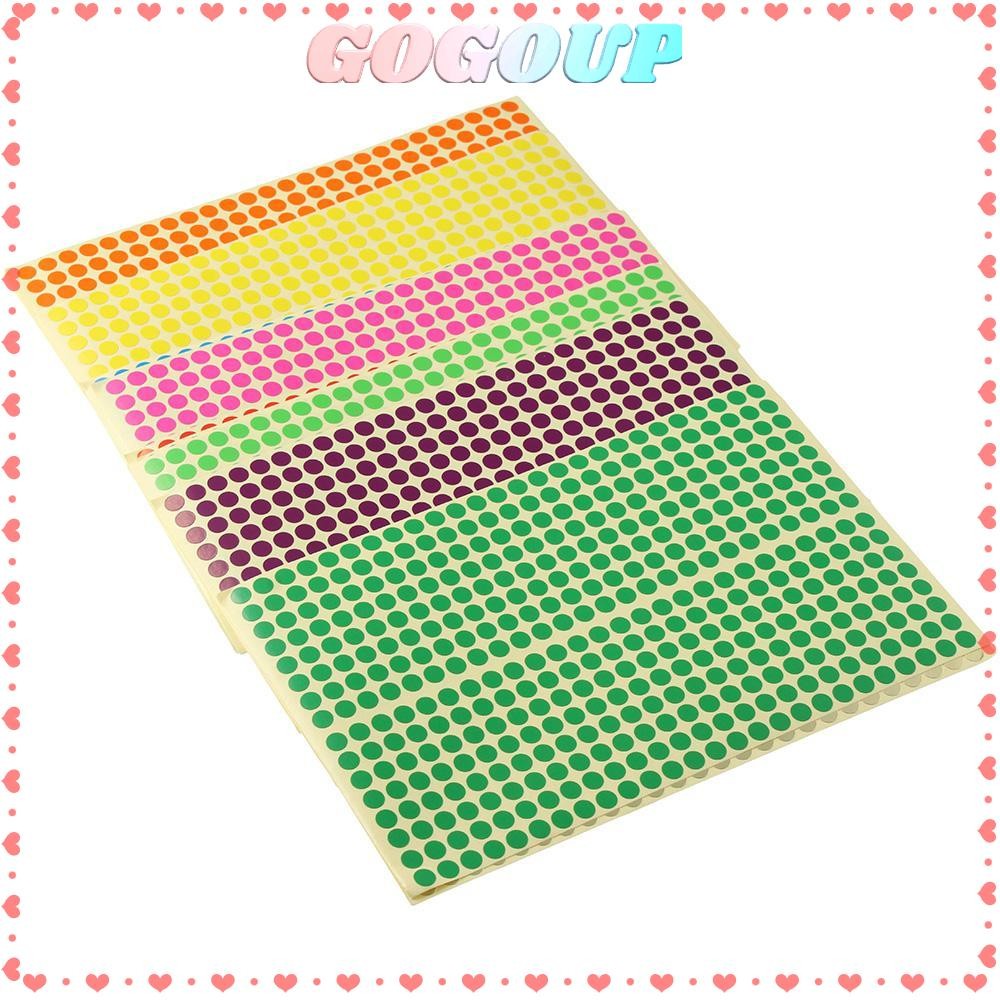 GOGOASDRF Dot Stickers, Small Circle Dot Labels, Decorative Self-กาวหลากสี 1/4" Office