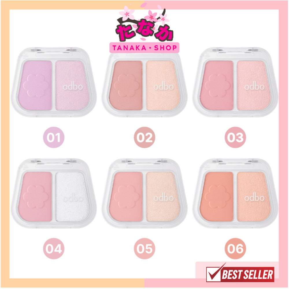 🔥แท้/ดีลสุดคุ้ม/ไลฟ์ทุกวัน🔥OD1333 ODBO Duo Fuse Blush & Highlight #บลัชโกลว์ดูโอ้ดอกไม้ (M)