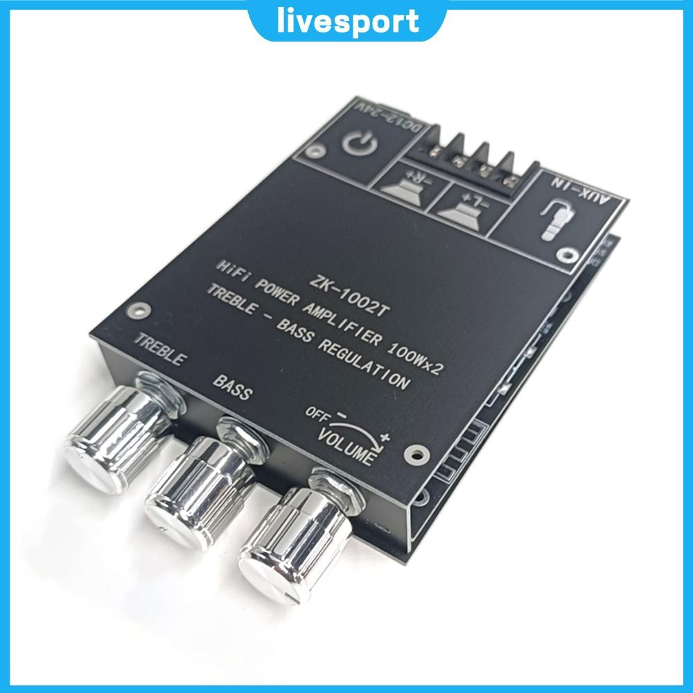 ZK-1002T HIFI 2.0 Channel 100Wx2 เครื่องขยายเสียงสเตอริโอซับวูฟเฟอร์ลําโพงโมดูล [livesport.th]