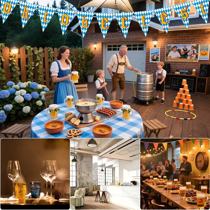 ชุดแต่งปาร์ตี้ Oktoberfest มิวนิค เยอรมนี ธงแขวน ชุดเฉลิมฉลอง Oktoberfest Munich ของตกแต่งงานปาร์ตี้