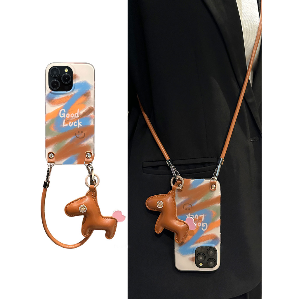 SN1401 สําหรับ iphone กันกระแทกเกาหลีน่ารักเคสโทรศัพท์ 17AIR 16 PRO MAX กรณี/15 PRO MAX 16 plus 14 PRO MAX 16pro 12pro 11Detachable Lanyard ของผู้หญิงการ์ตูน Art ins สายคล้องสําหรับสาว