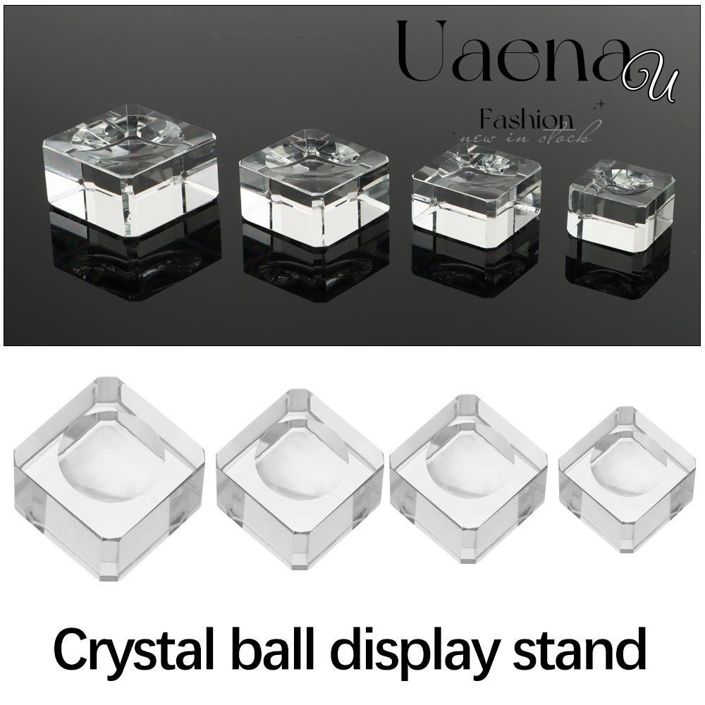 UAENAU Crystal Sphere Base Transparent Square Glass Glass Holder