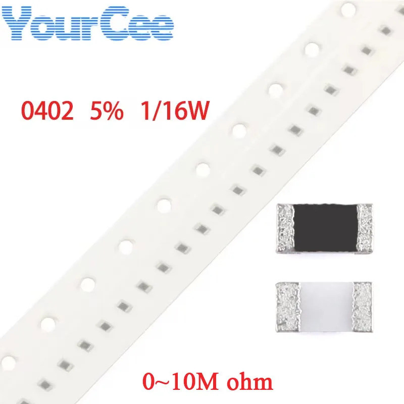 100 ชิ้น 0402 ตัวต้านทาน SMD 5% Resistace 1/16W 0 ~ 10M 5.6 10 12 22 30 56 75 100 1.2K 4.7K 9K1 16K 