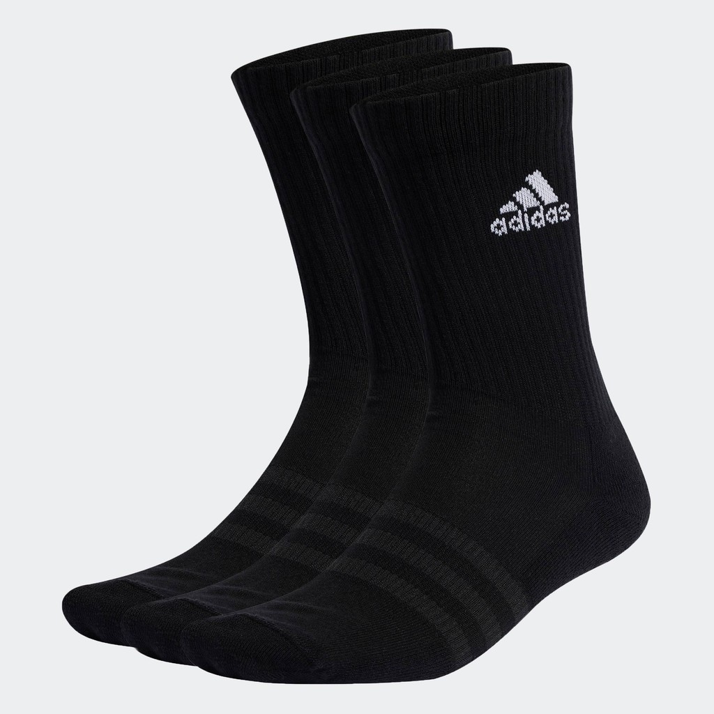 adidas Lifestyle & Basketball Cushioned Crew Socks 3 Pairs Unisex Black IC1310