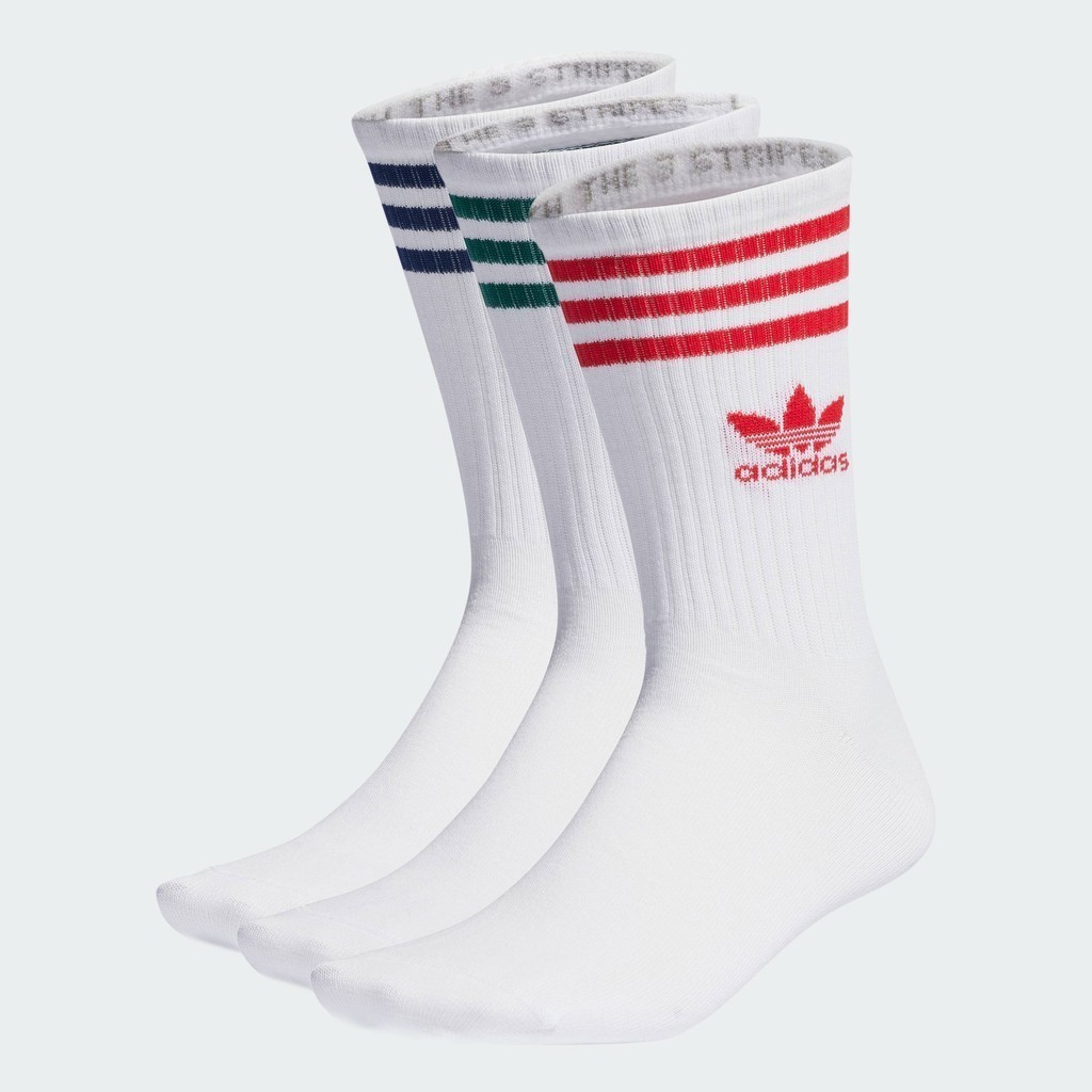 adidas Lifestyle Mid Cut Crew Socks 3 Pairs Unisex White IL5026