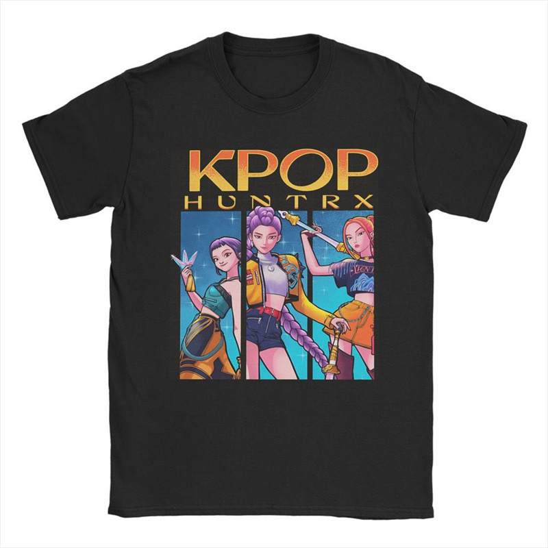เสื้อยืดผู้หญิงแขนสั้น KPOP Demon Hunters 2D