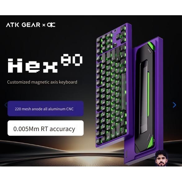 ATK GEAR x QK Hex80 0.0005mm RT คีย์บอร์ดสวิตช์แม่เหล็กที่มีความแม่นยํา, คีย์บอร์ดเชิงกลสําหรับเล่นเ