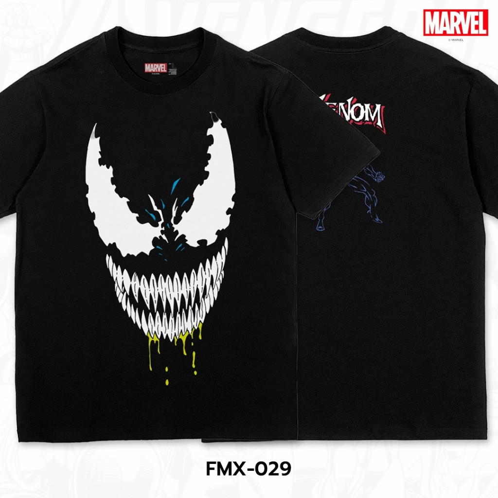 เสื้อทีชผ้าปูดสไตล์VenomของMarvelกับลาย“VENOM”และรูปVenom