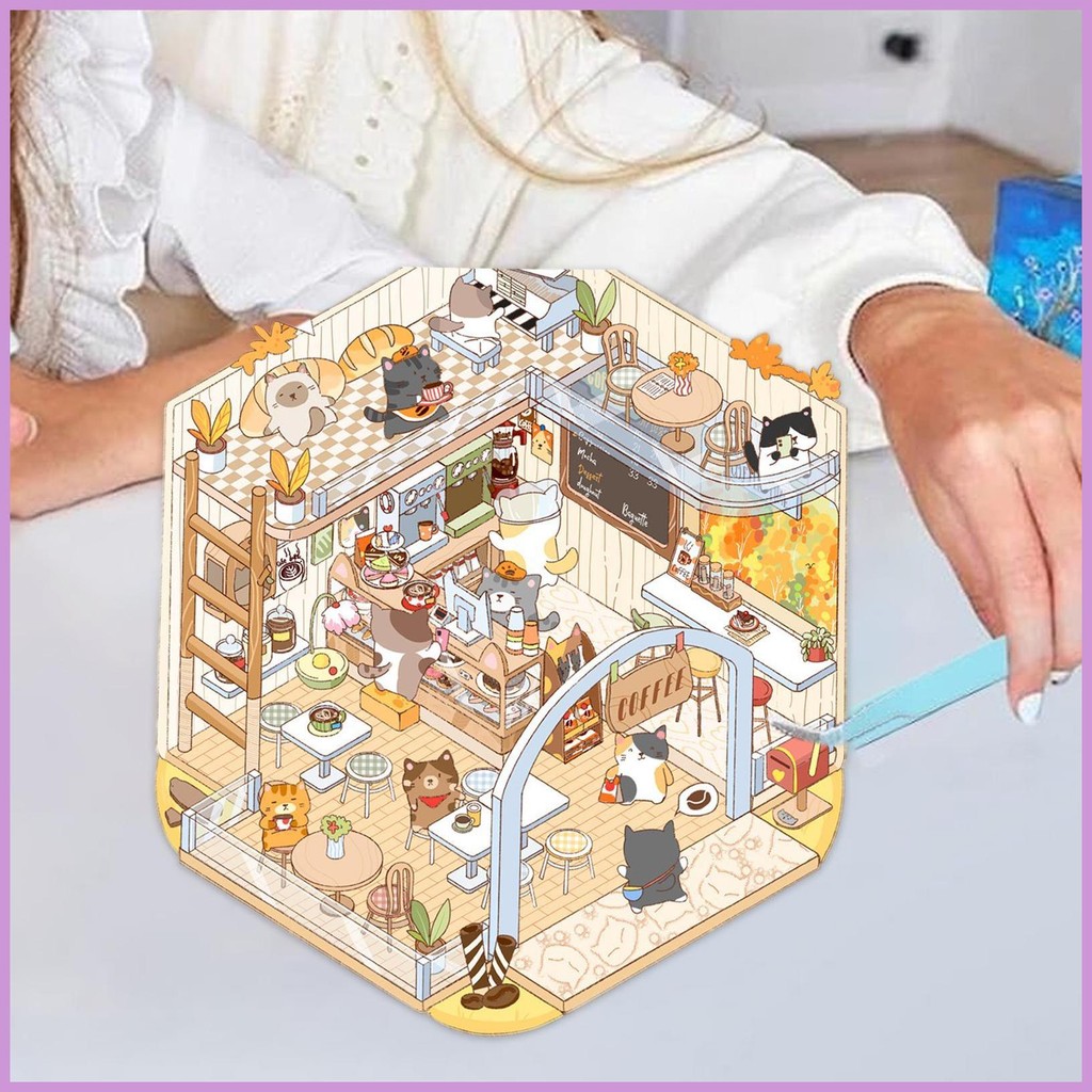 3D ภูมิทัศน์สติกเกอร์ 3D Make Your Own Room สติกเกอร์สร้างสรรค์การ์ตูนสัตว์ Decals Miniature ฉากสติก