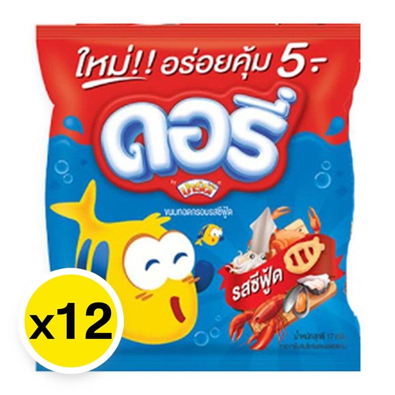 ปาร์ตี้ ดอรี่ ขนมทอดกรอบ รสซีฟู้ด 17 ก. x 12 (PARTY Dory Extrude Seafood 17 g x 12)