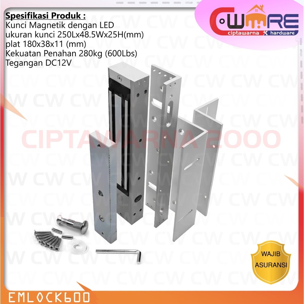 Emlock ประตูล็อคแม่เหล็กพร้อมขายึด ZL Emlock 600LBS