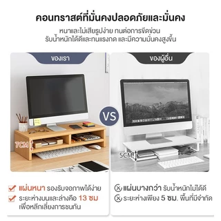 ชั้นวางจอคอม ชั้นวางโน้ตบุ๊ค ชั้นวางคอม พร้อมที่เก็บคีย์บอร์ด จัดระเบียบเดสก์ท็อป แข็งแรง ทนทาน ไม่เสียรูป