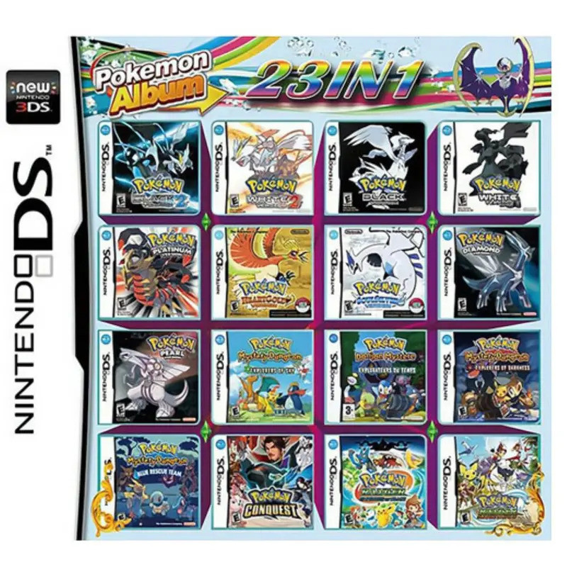 การ์ดเกม 3DS NDS การ์ดรวม 510 ใน 1 NDS การ์ดรวม NDS Cassette 482 IN1 208 500