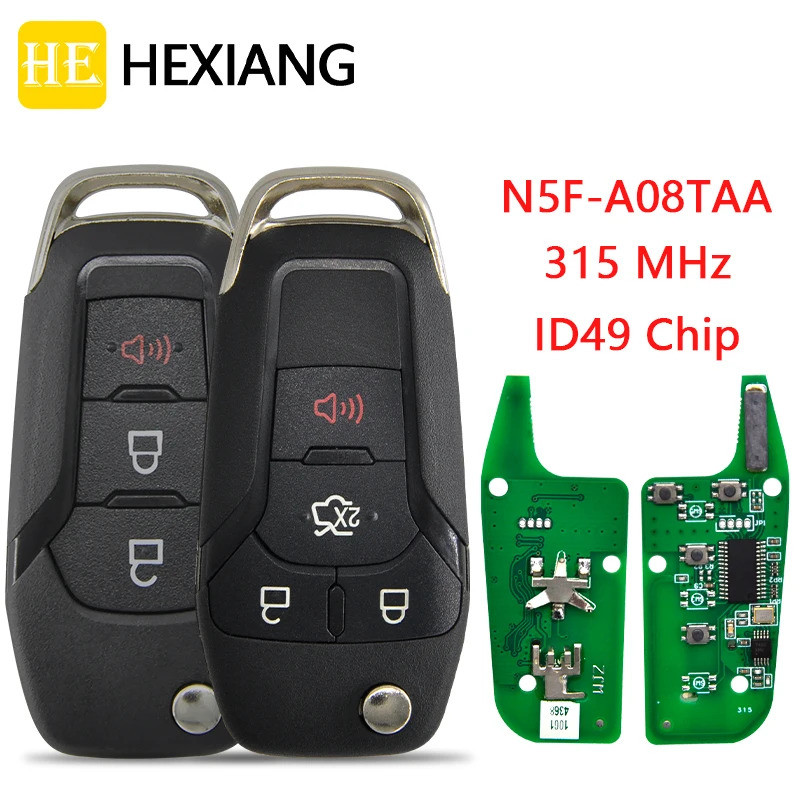 HE Xiang รถ Remote Key สําหรับ Ford Explorer Fusion F150 F250 F350 F450 F550 N5F-A08TAA ID49 315 Mhz