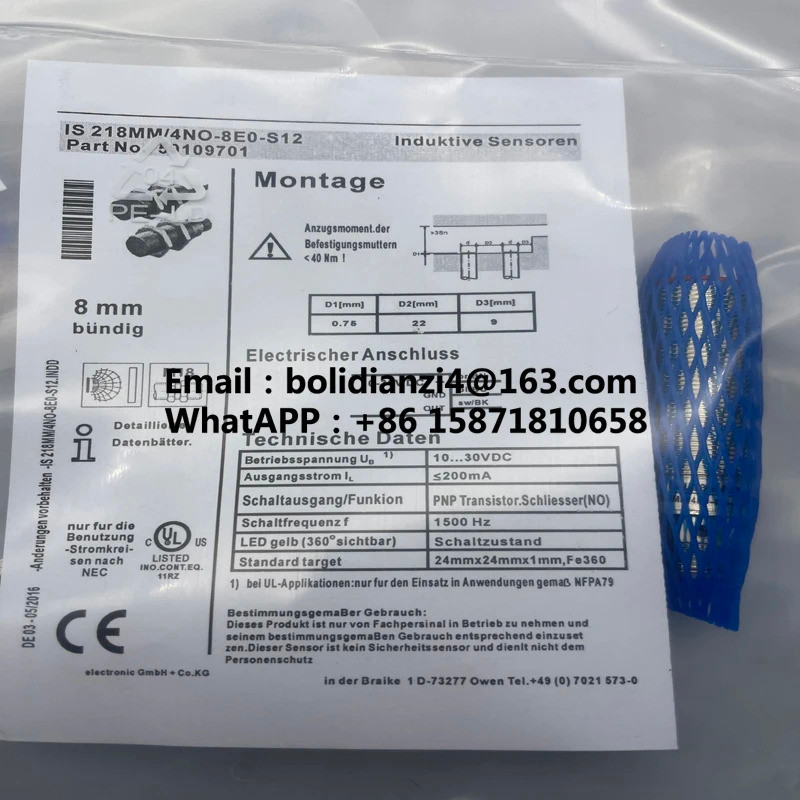 เซ็นเซอร์ใหม่สําหรับ Proximity Switch 218 มม./2NO-5E0 108 MM/2NO-4N0-M12 IS 212 MM/4NC-4N0-S12 ในสต็