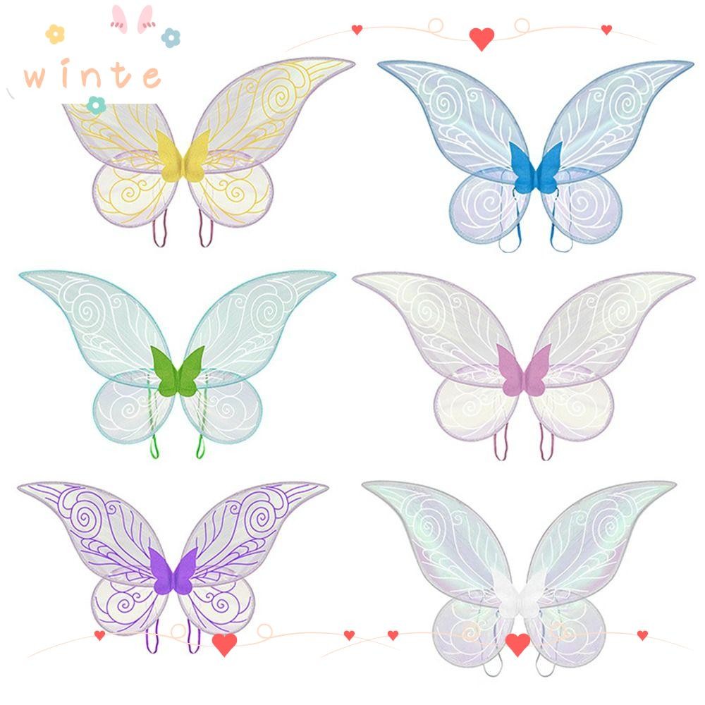 WINTE Girls Butterfly Wings, Party Favor Gift Sparkling Adult Fairy Wings, Dress-Up Halloween Cospla