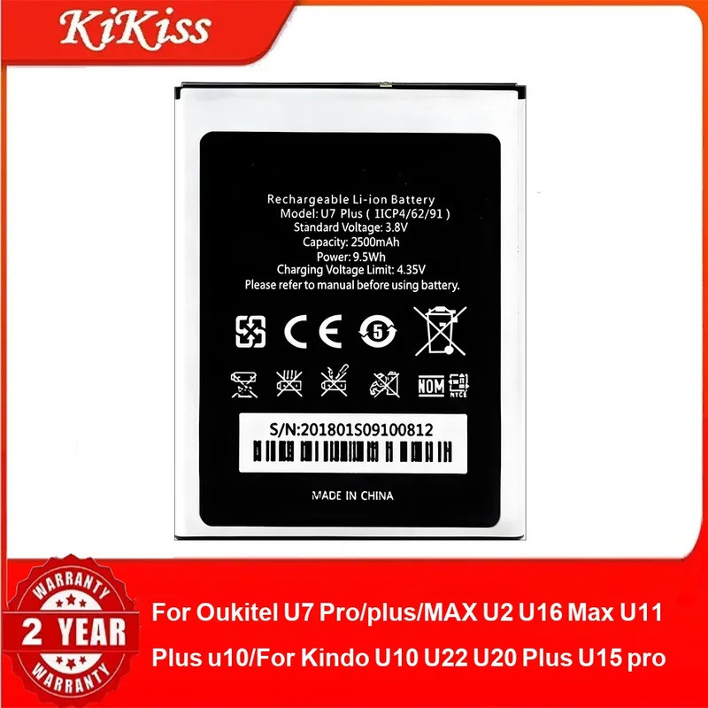 แบตเตอรี่สําหรับ Oukitel U7 Pro/plus/MAX U2 U16 Max U11 Plus u10/For Kindo U10 U22 U20 Plus U15 pro