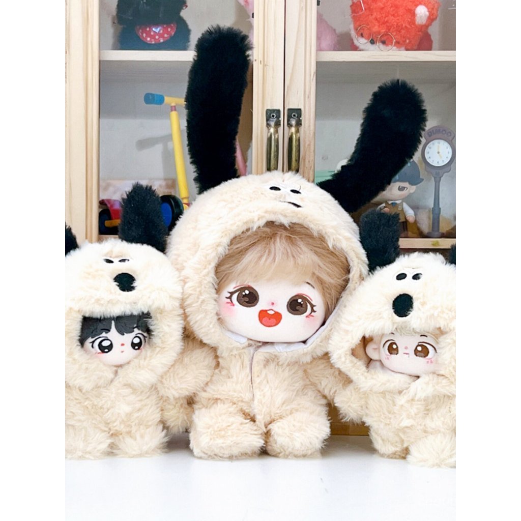 พร้อมสต็อก 10cm20cm40cm เสื้อผ้าเด็ก Influencer Flying Puppy Jumpsuit ตุ๊กตาผ้าฝ้ายแต่งตัวตุ๊กตาอุปก
