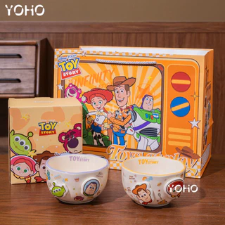 Toy Story series บนโต๊ะอาหารบรรเทาชามข้าวการ์ตูน Buzz Lightyear ชามผลไม้บนโต๊ะอาหารคู่