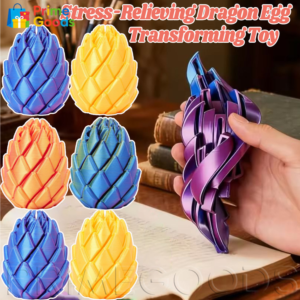 [จัดส่งรวดเร็ว] 1/3/5PCS 3D พิมพ์ไข่มังกรของเล่นความเครียด Articulated ยืด Sensory Fidget ของเล่น Deformable ไข่มังกรของขวัญสําหรับเด็กผู้ใหญ่ Fidgets /คุณภาพสูง
