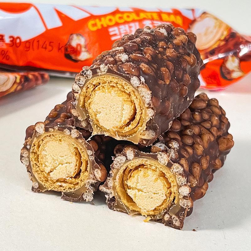 เกาหลีนําเข้า LOTTE LOTTE ข้าวกรอบช็อกโกแลตบาร์ถั่วลิสงยาว Energy Bar ของว่าง ของว่าง 26.613