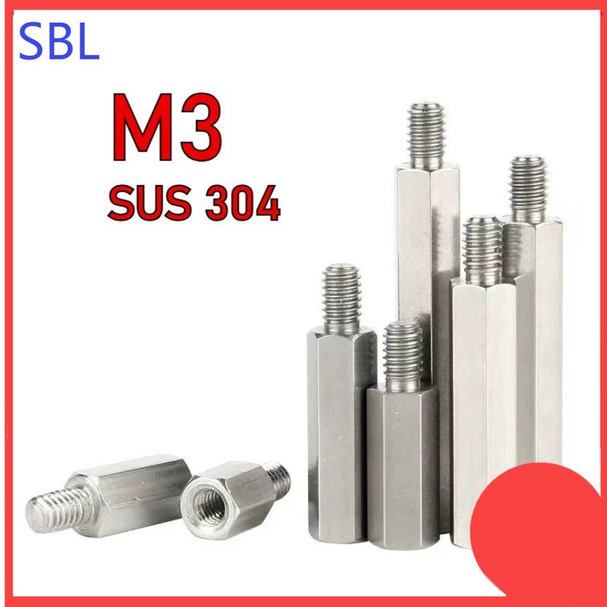 [SS-HX] 304 สแตนเลสสตีลหัวเดียวสตั๊ดหกเหลี่ยมเดี่ยว-Way รองรับคอลัมน์แยก M3, ความยาวเกลียว 5 มม./6 ม