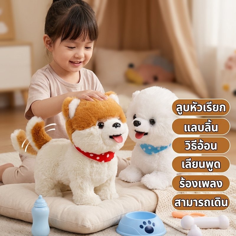 หุ่นยนต์สุนัข ของเล่นสุนัขพูดได้ ตุ๊กตาสุนัขเดินได้ รีโมทคอนโทรล ของเล่นเด็ก ของขวัญวันเกิด
