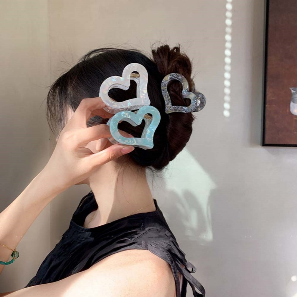 ผมหัวใจที่มีสีสันขนาดกลางกรงเล็บเดิมหวานสง่างามฉลามคลิปสําหรับผมบาง อัปเดต
