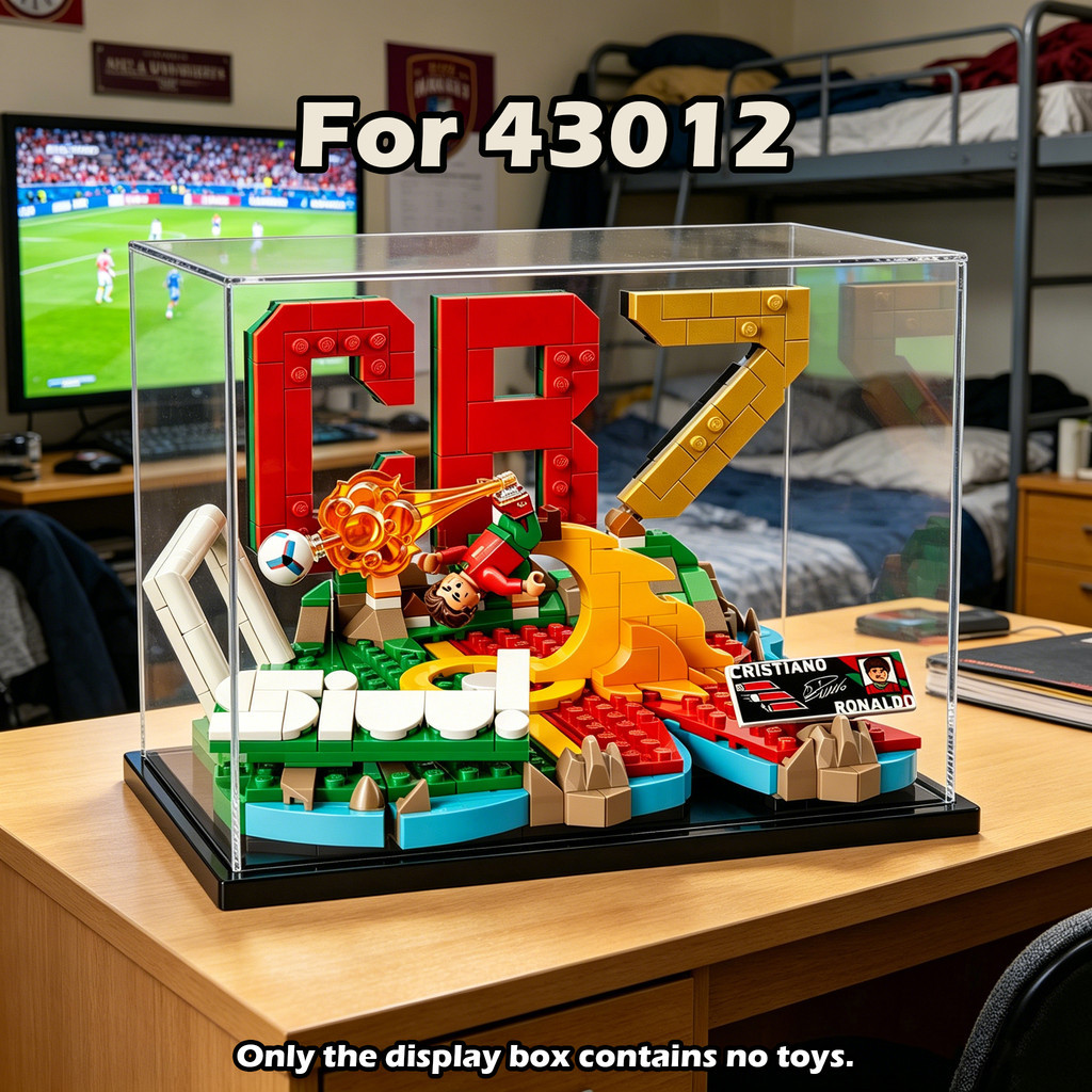 🚀 อะคริลิคกล่องเก็บสําหรับ 43012 Cristiano Ronaldo – Football Highlights Popmart Labubu Figure Colle