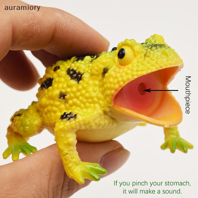 Auramiory] Spoof ของเล่นจําลองกบของเล่นสัตว์คางคก Triy น่ากลัวบีบเสียงกบของเล่นเด็กงานอดิเรกคอลเลกชันของเล่นใหม่