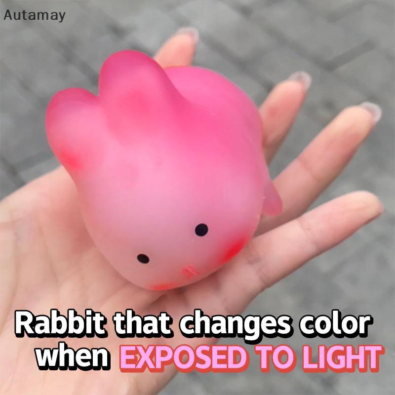 Autamay Anti-Stress ของเล่นเปลี่ยนสีน่ารักหัวใจกระต่ายบีบ Fidget ของเล่น Squishy Anti Stress ตลกความเครียดบรรเทาสําหรับเด็กผู้ใหญ่ของขวัญใหม่