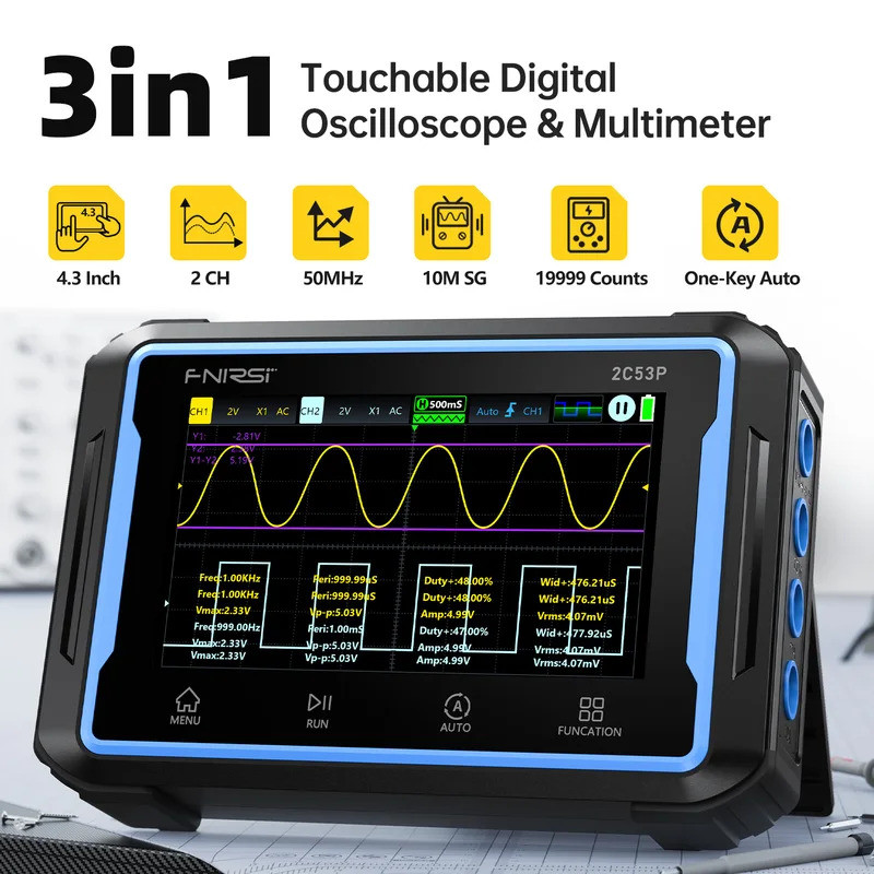 FNIRSI 2C53P 50Mhz ออสซิลโลสโคปดิจิตอลแบนด์วิดท์
