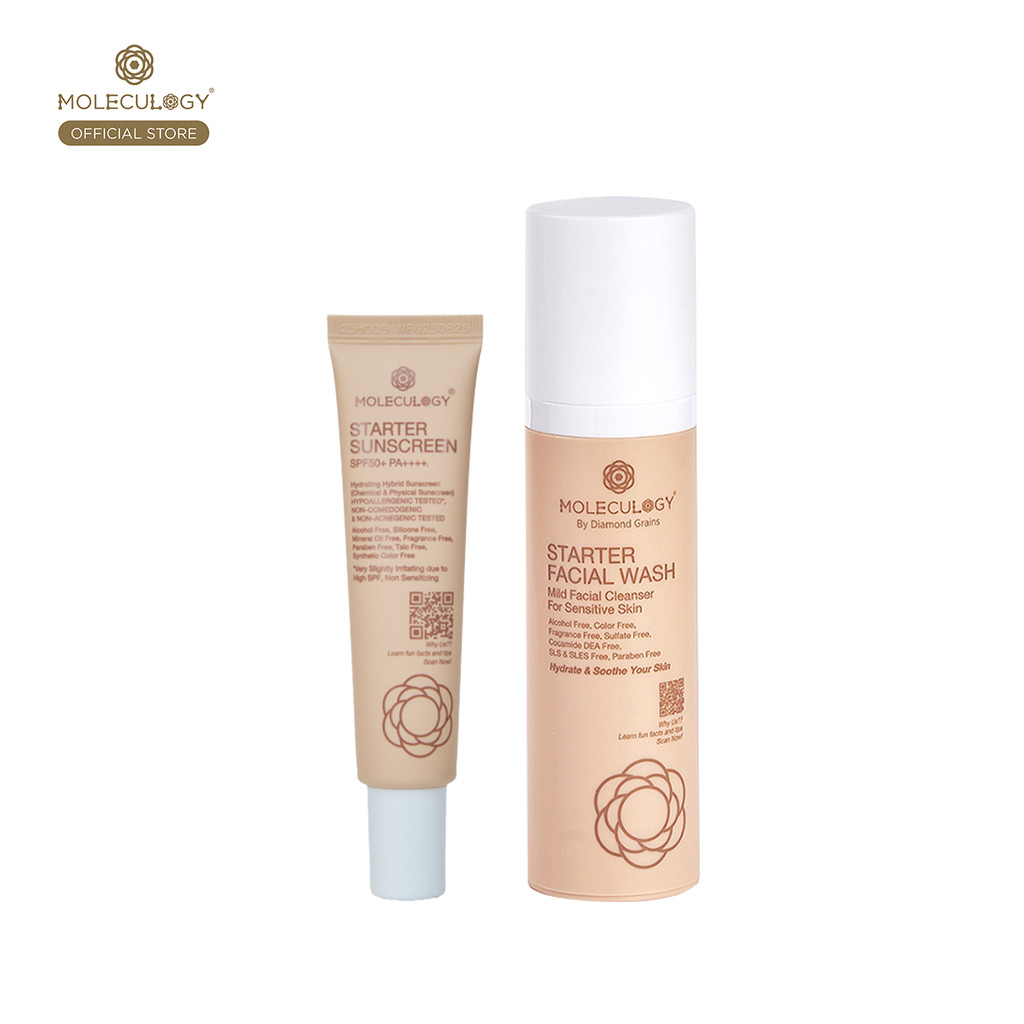 Moleculogy [Set 2 ชิ้น] Starter Sunscreen SPF50+ PA++++ (30g) + Starter Facial Wash (100g)